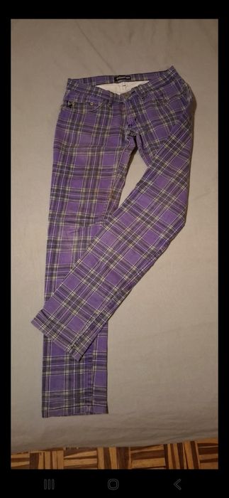 Calças Tartan Roxas Darkside - Mulher