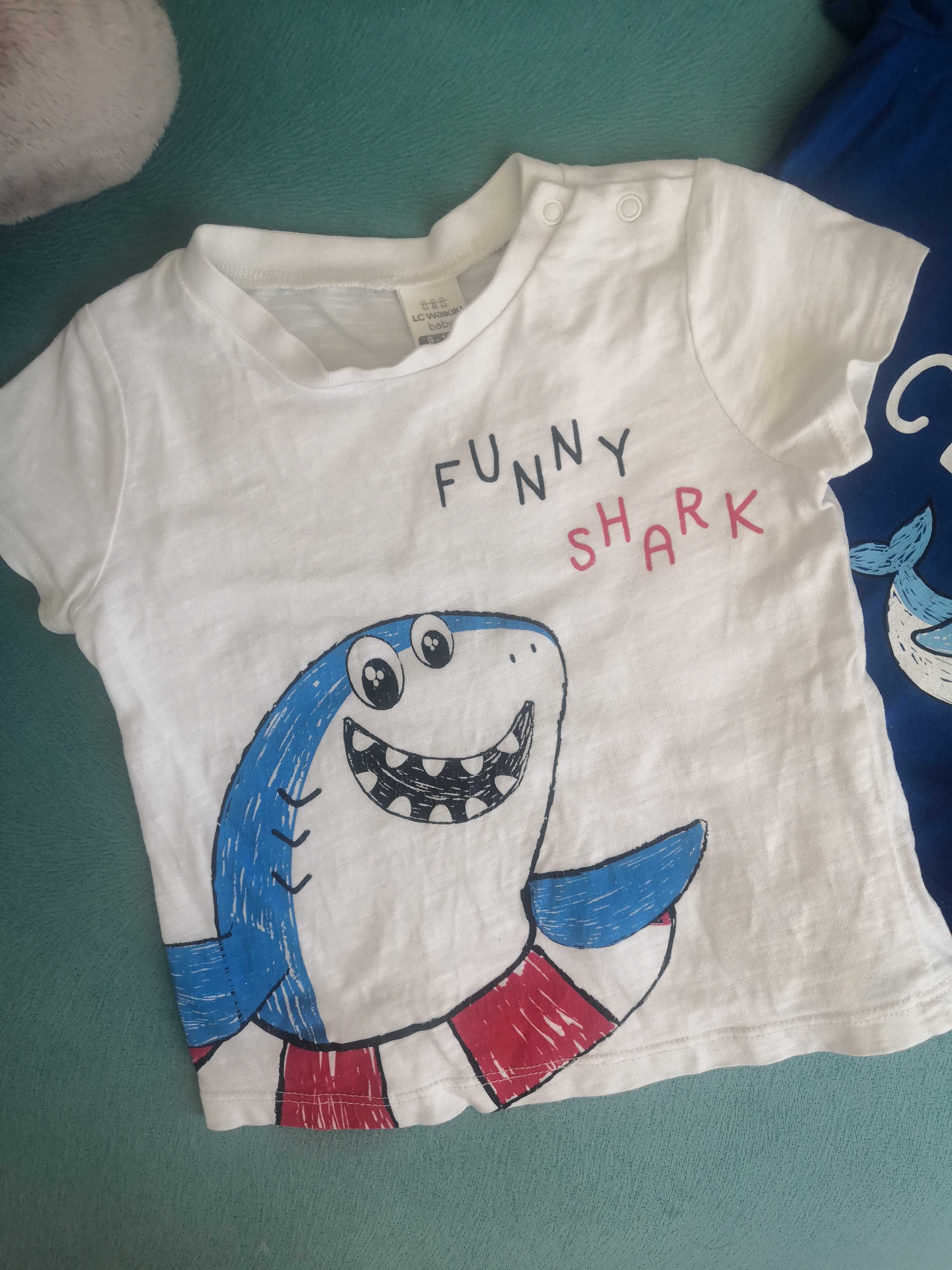 Цена за набор!Набор футболок 74-80 акулы,класные футболки