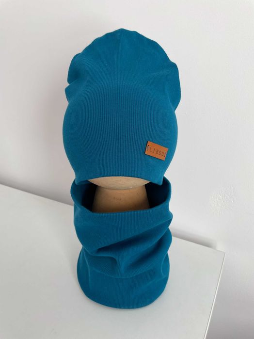 1-5 lat nowy bawełniany morski komplet czapka i komin