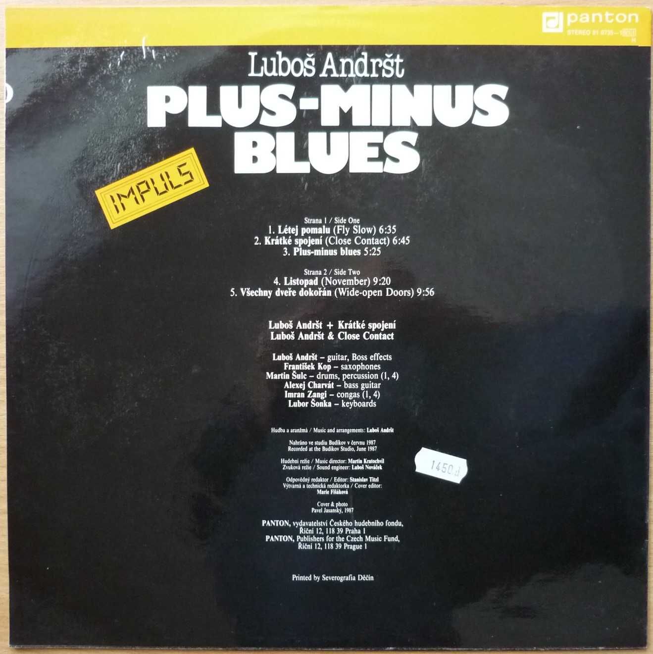 Winyl Luboš Andršt Plus-Minus Blues