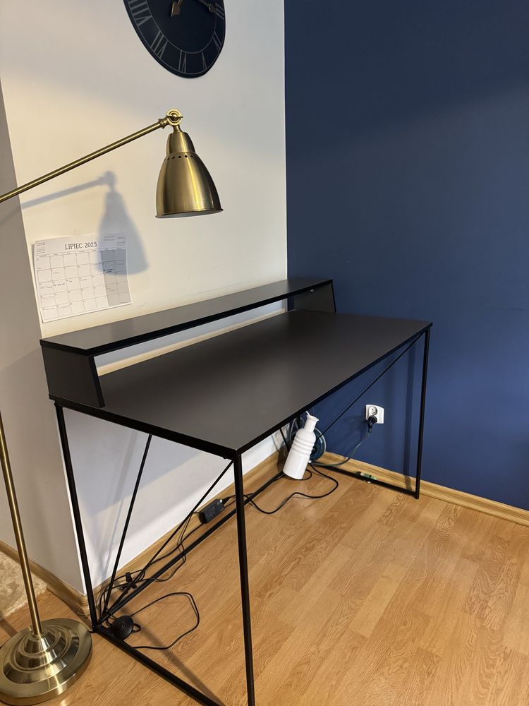 Biurko grafitowe szaro czarne loft