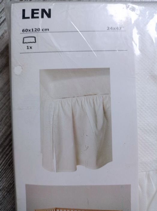 Falbanka, spódnica LEN do łóżeczka dziecięcego IKEA