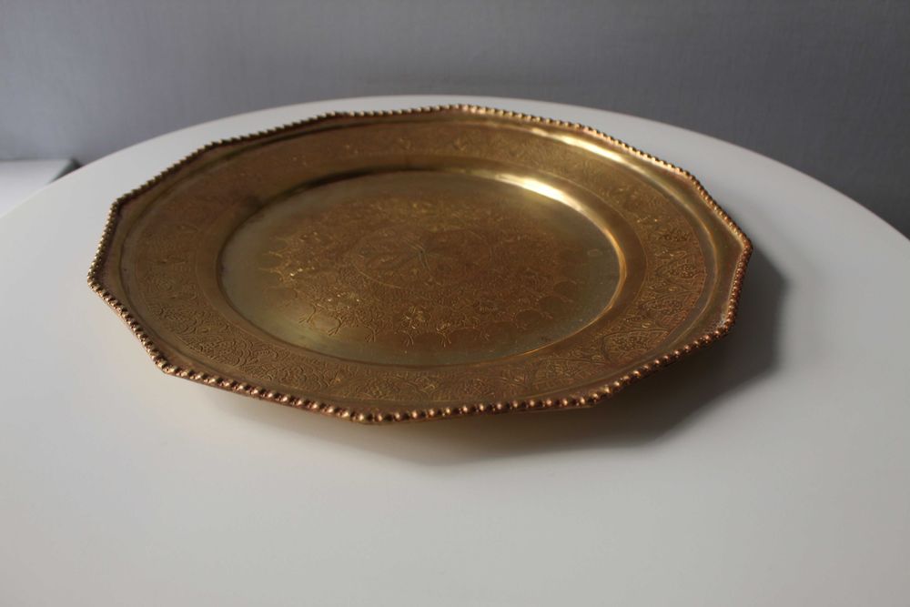 Блюдо, таця, з орнаментом, 32 см, бронза, Німеччина