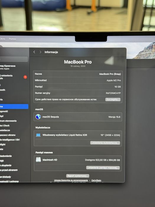 MacBook Pro 16", M2 Pro, SSD 1TB, 16 GB RAM 2023