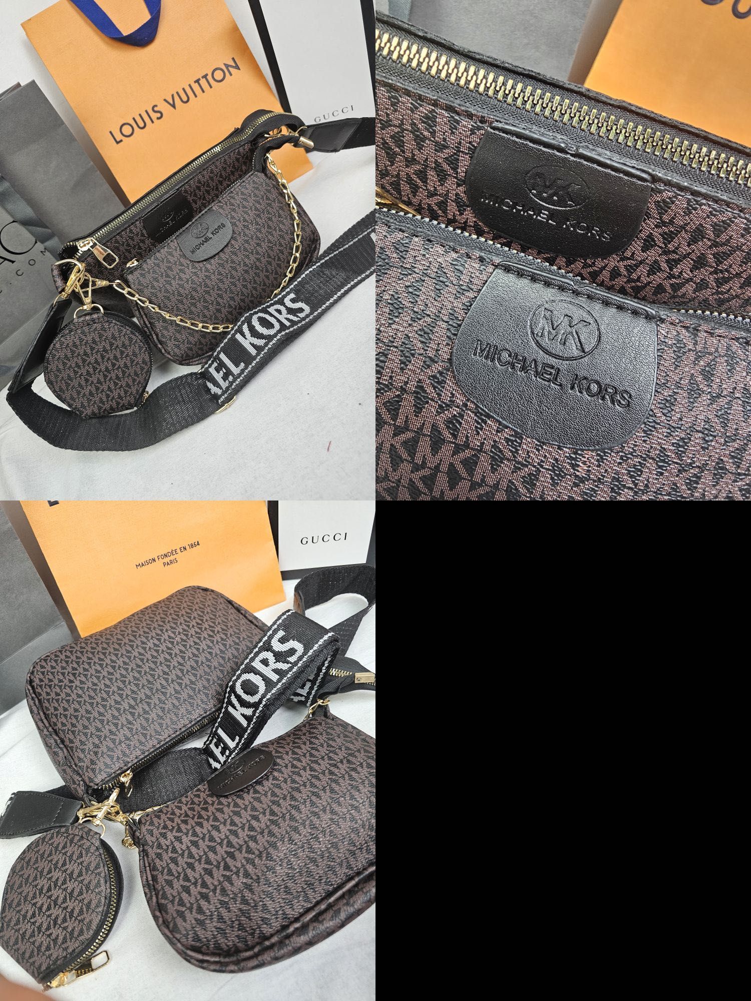 Torebka Michael Kors 3w1 monogram torebki zestaw Premium