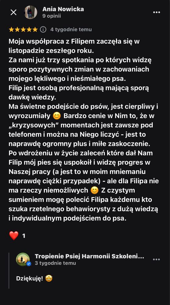 Behawiorysta i Szkolenie psów Poznań Swarzędz
