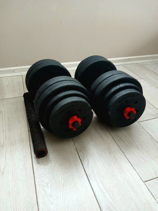 Zestaw ławka płaska i hantle