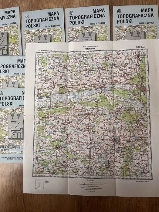 Mapy topograficzne PL, Sztab Gen Wojska stan idealny, cena za wszystko
