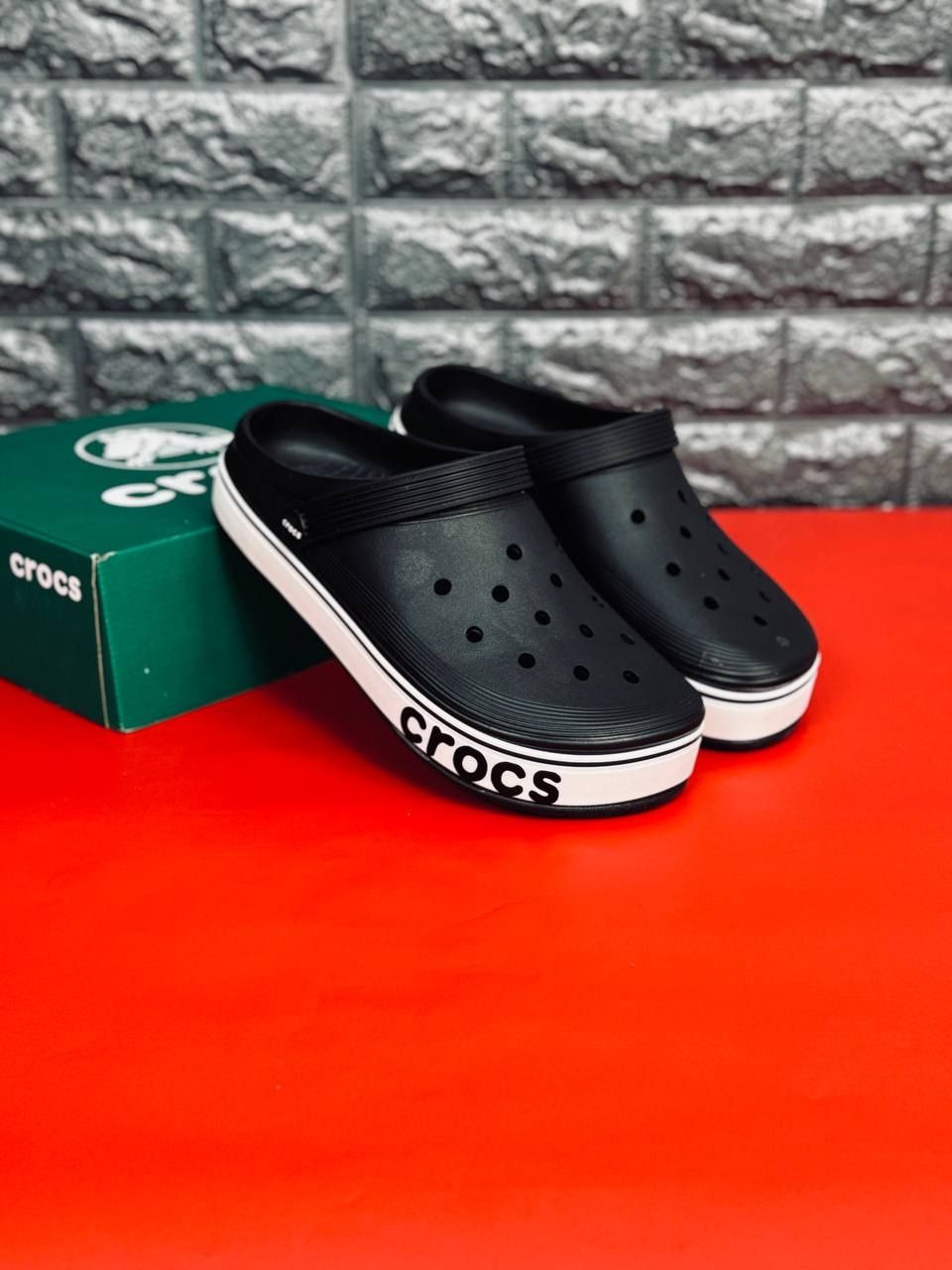 Мужские Шлепанцы Crocs Черные Шлепанцы Кроксы Чоловічі Крокси