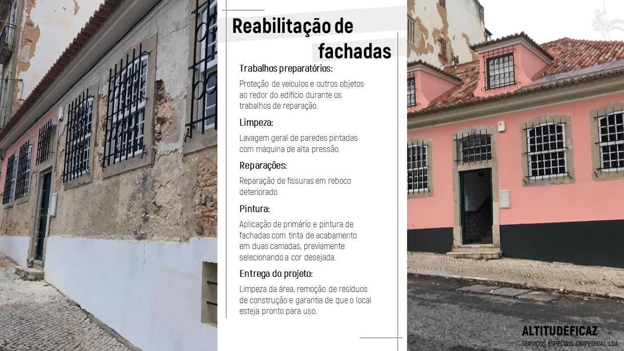 Reabilitação, pintura, impermeabilização - Qualquer trabalho em altura