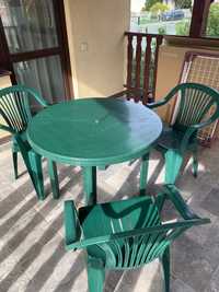 Komplet ogrodowy stół krzesła zestaw plastikowy