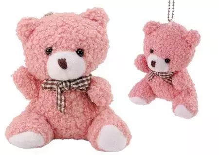 Miś przytulanka brelok różowy 10cm. Leantoys. Nowy Produkt