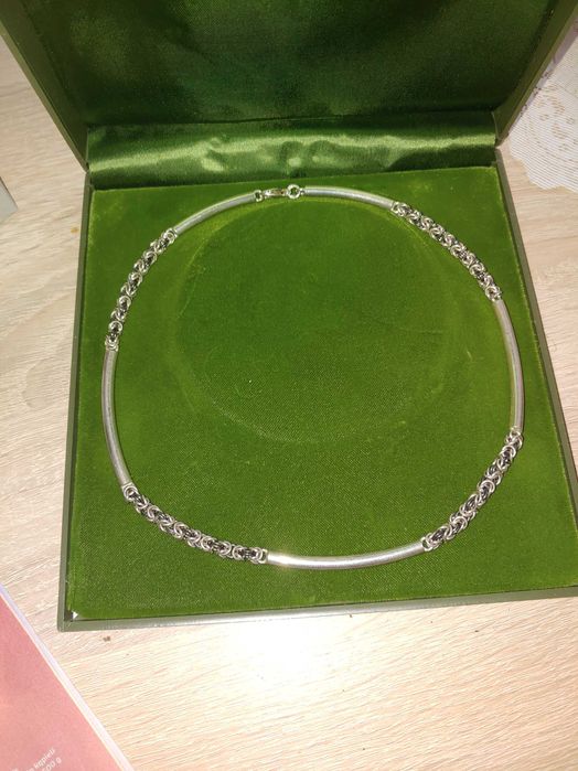 naszyjnik srebro splot królewski