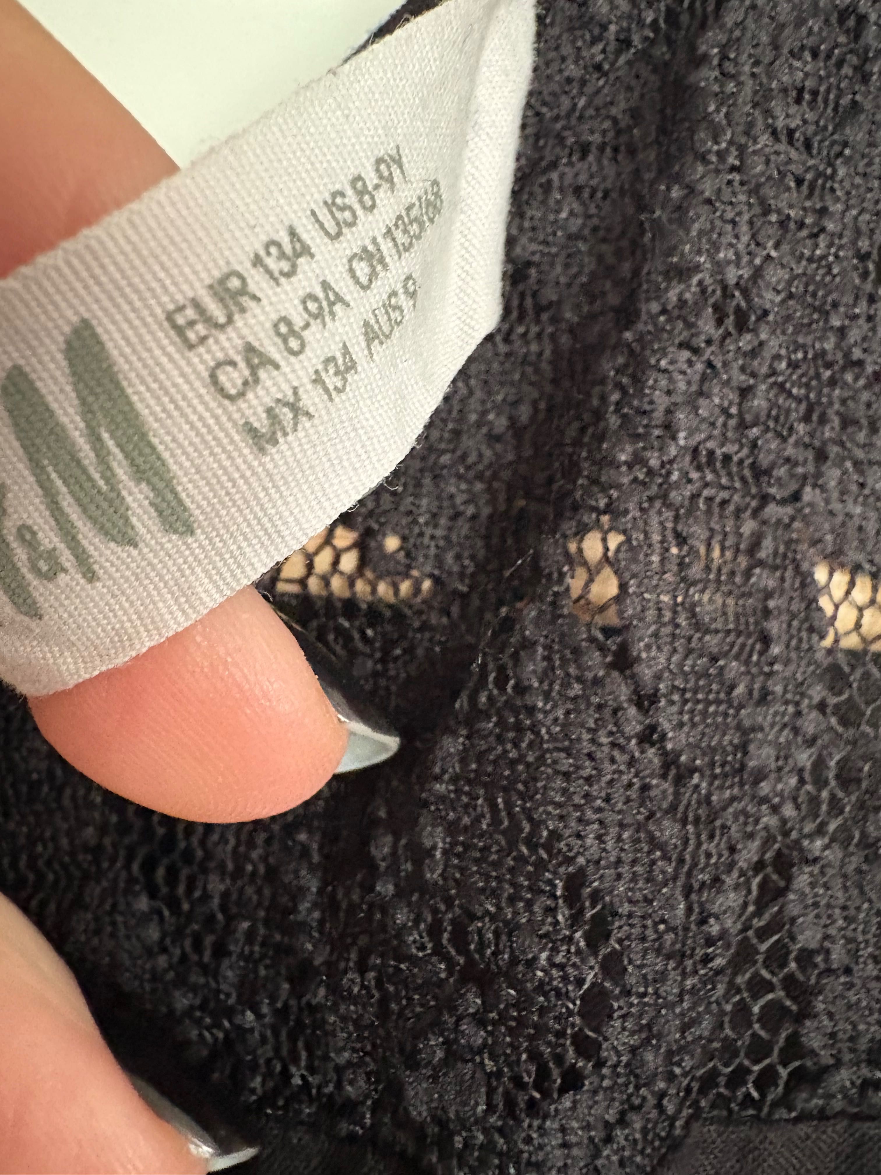 Czarny kombinezon koronka H&M r.134