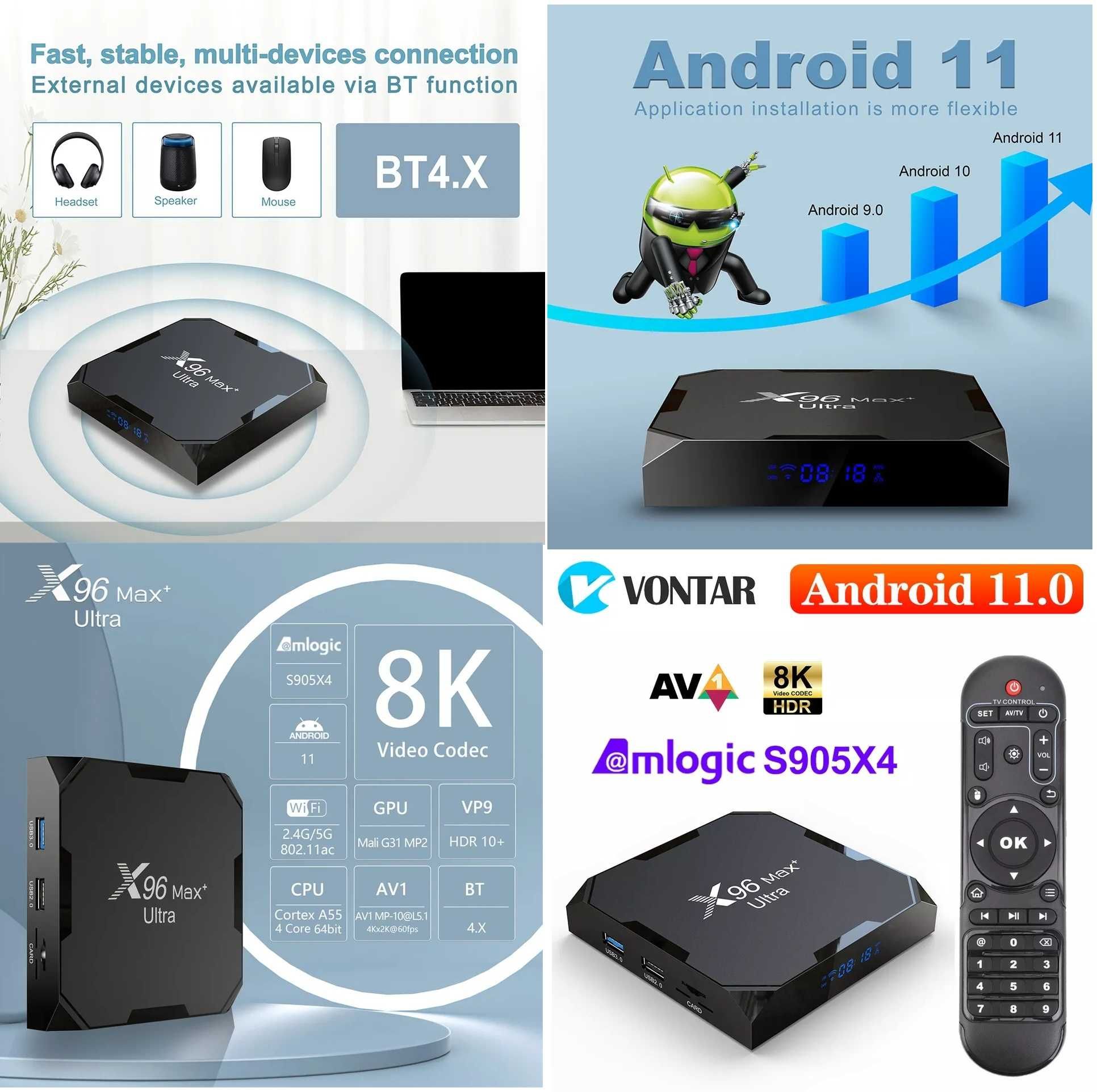 X96 max Plus Ultra 4/32/64Gb прошивка Ugoos або Аndroid TV