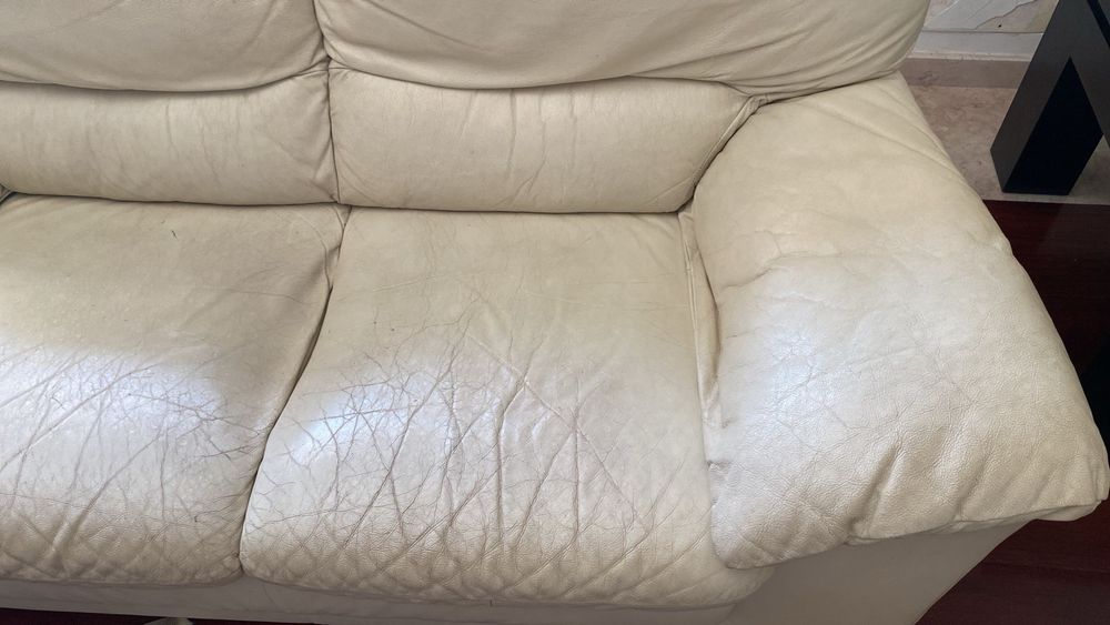 Sofa 2 lugares pele branca Divani & Divani