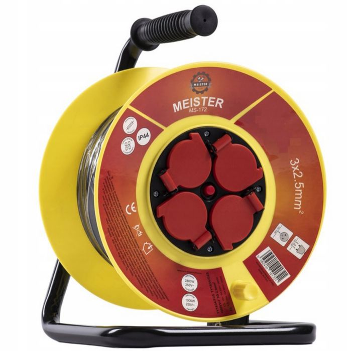 Przedłużacz bębnowy elektryczny 50M 3x2,5mm budowlany wodoodporny