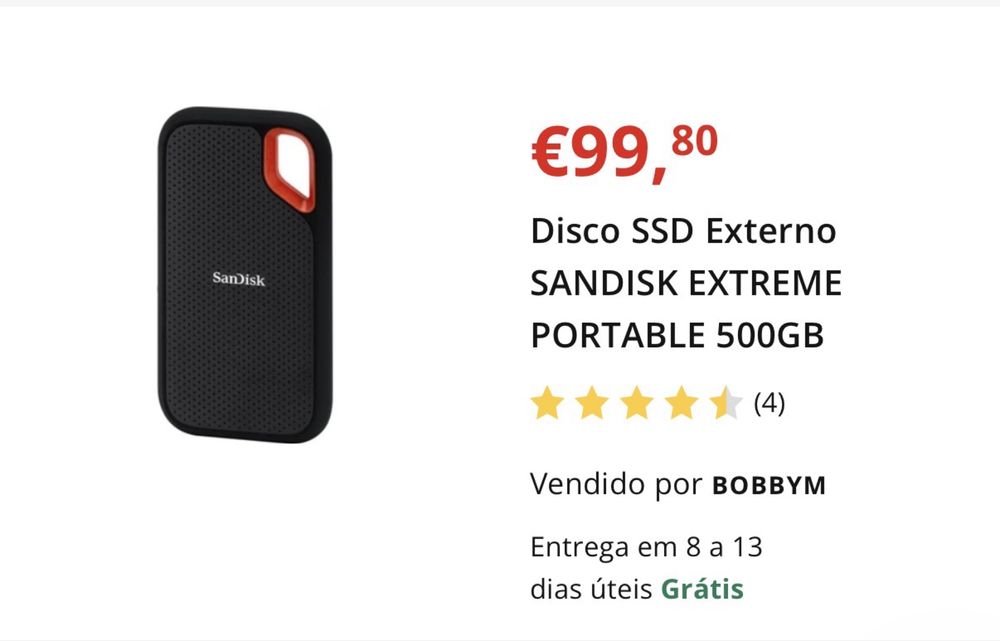 Ssd Sandisk 1TB / 500gb NOVO / externo