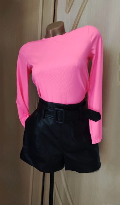 Шорты кожаные,боди яркий,юбка кожа+кроп Brooklyn ,костюм