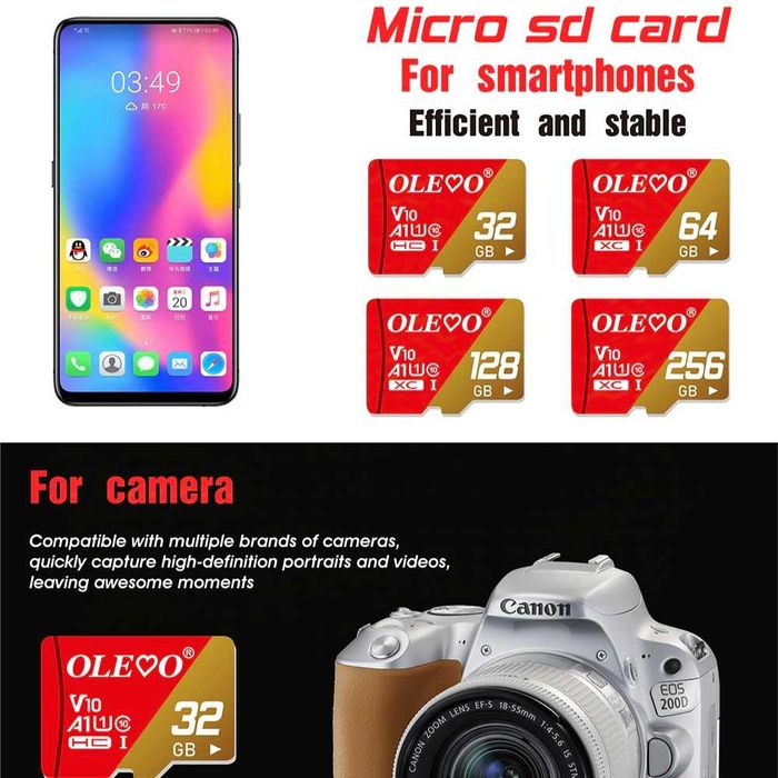 НОВАЯ Карта памяти Micro SD 32 ГБ 10 класс для Смартфона/Планшета/Дрон