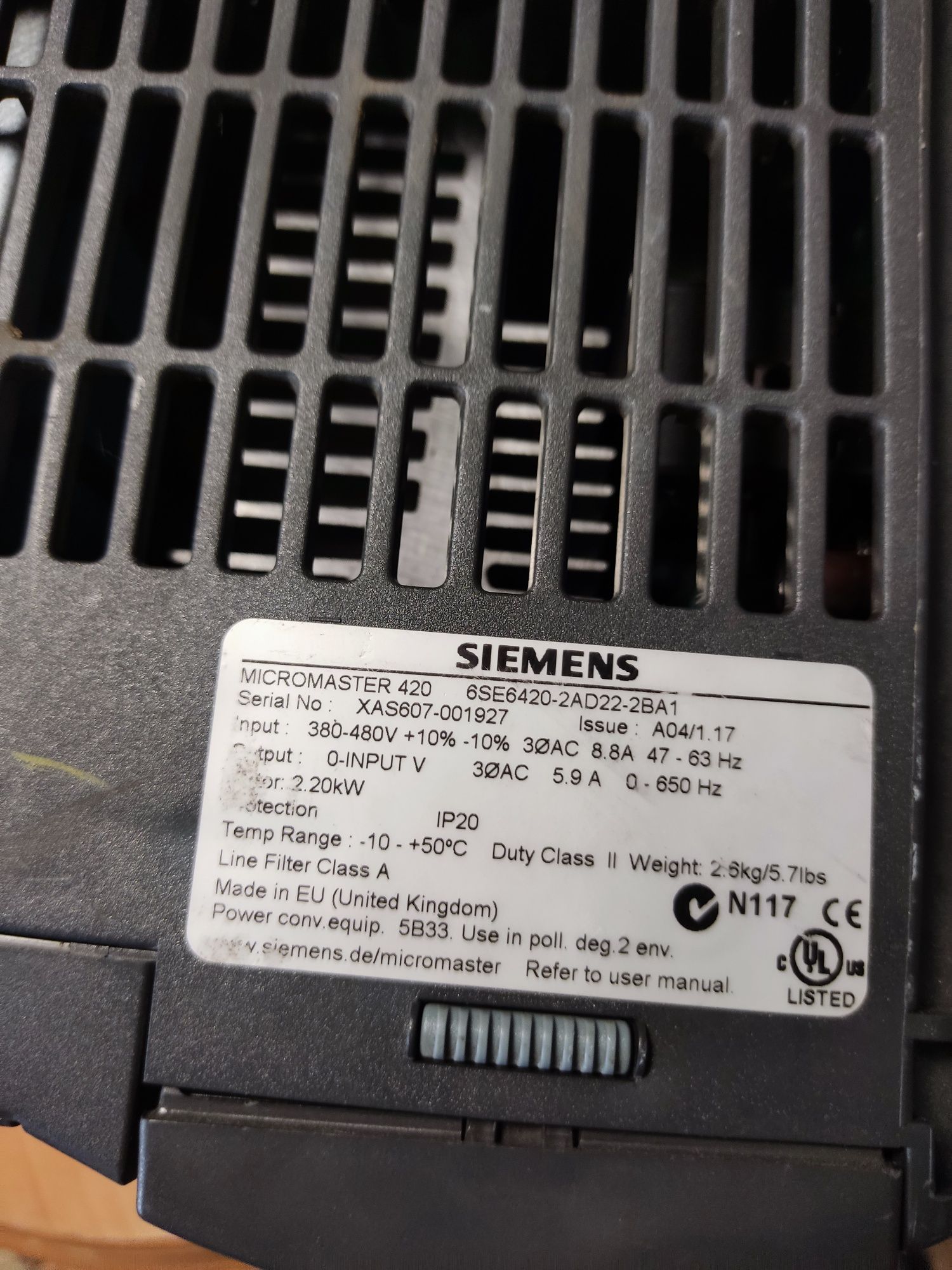 Falownik Siemens micromaster 420 2,2kW sprawny