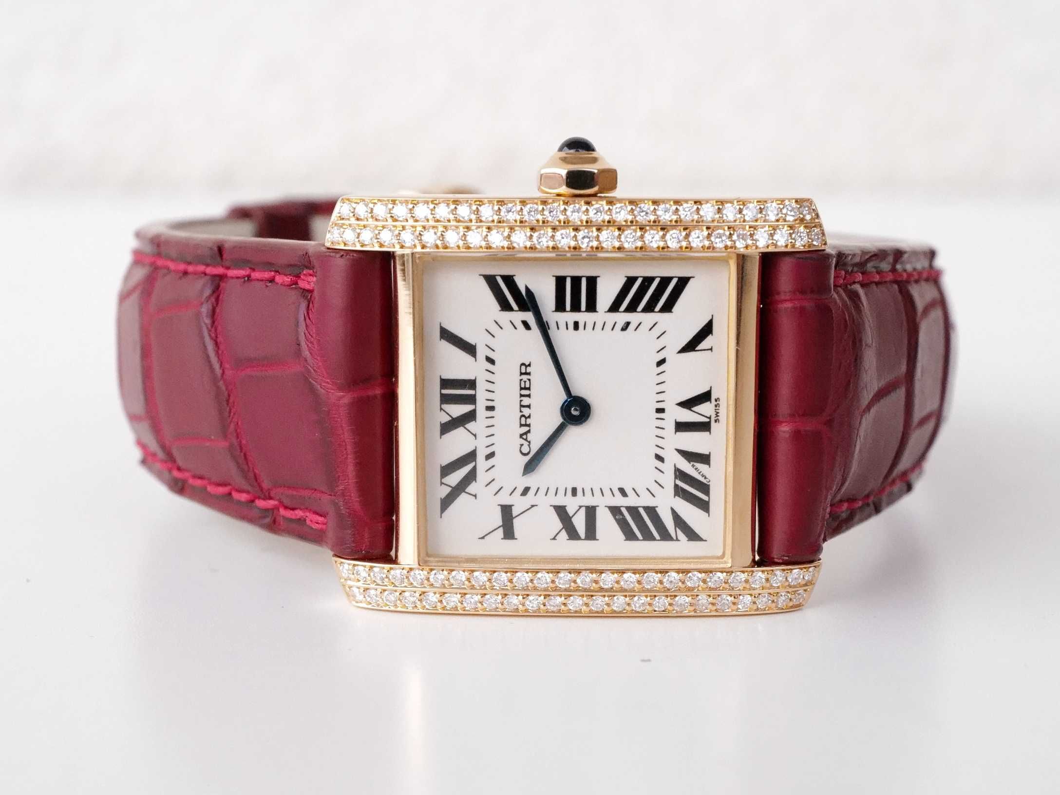 Cartier Tank Française Quartz 18K Yellow Gold Diamonds