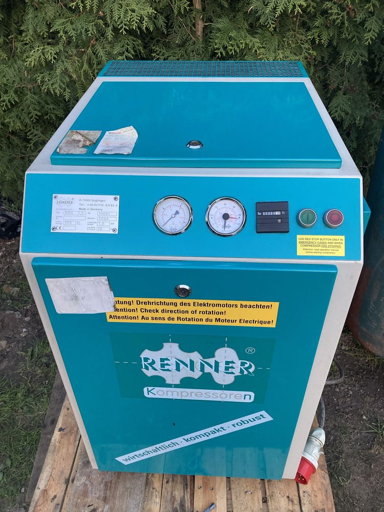 Kompresor śrubowy Renner 7,5kw Osuszacz 950l/min +zbiornik