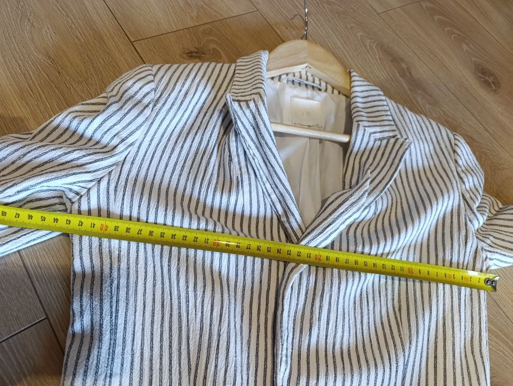 Marynarka żakiet H&M XS bawełna wiskoza w paski