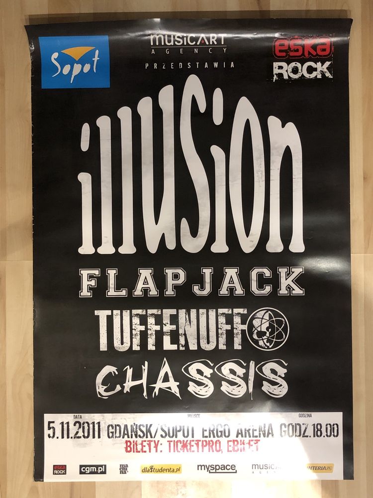 Plakat z koncertu Illusion FlapJack Tuffenuff Chassis