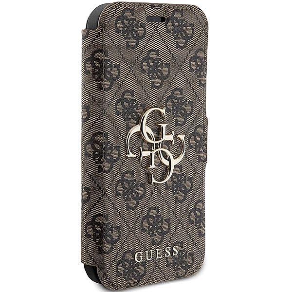 Etui Guess 4G Metal Logo na iPhone 15 Pro Max - brązowe