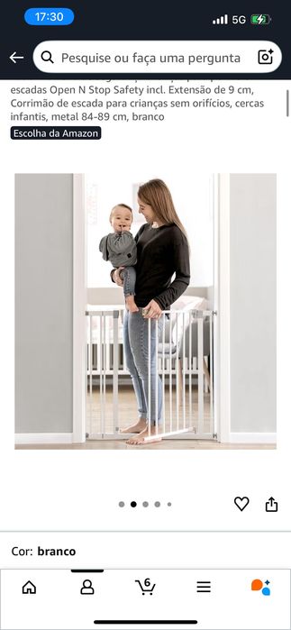 Barreira de segurança 84-89cm extensão 9cm