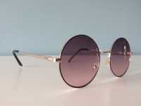 Okulary przeciwsłoneczne okrągłe duże fioletowe