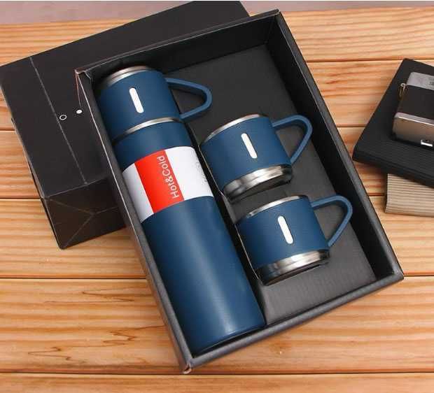 Термос набор з кружками (3 чашки) подарункова упаковка чашка