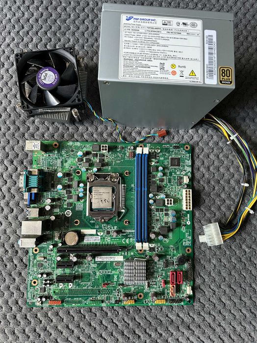 Материнская плата s1150, Lenovo IH81M + БП + ЦП на запчасти