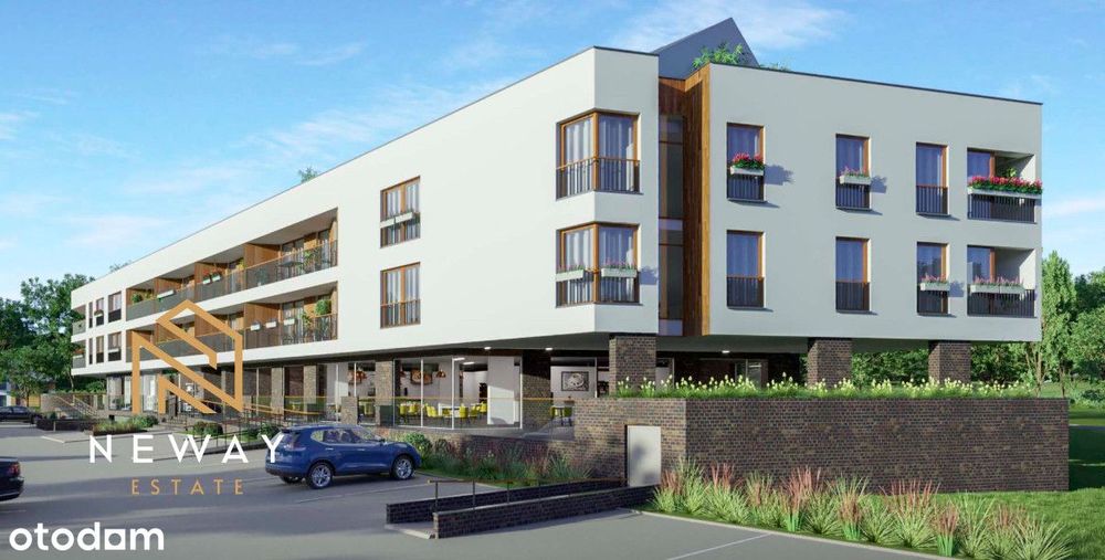 Lokal z witryną u zbiegu ulic z kilku miejscowości