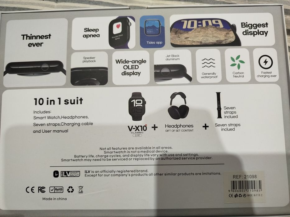 Smartwatch V-Max V-X10 Classic + Headphones