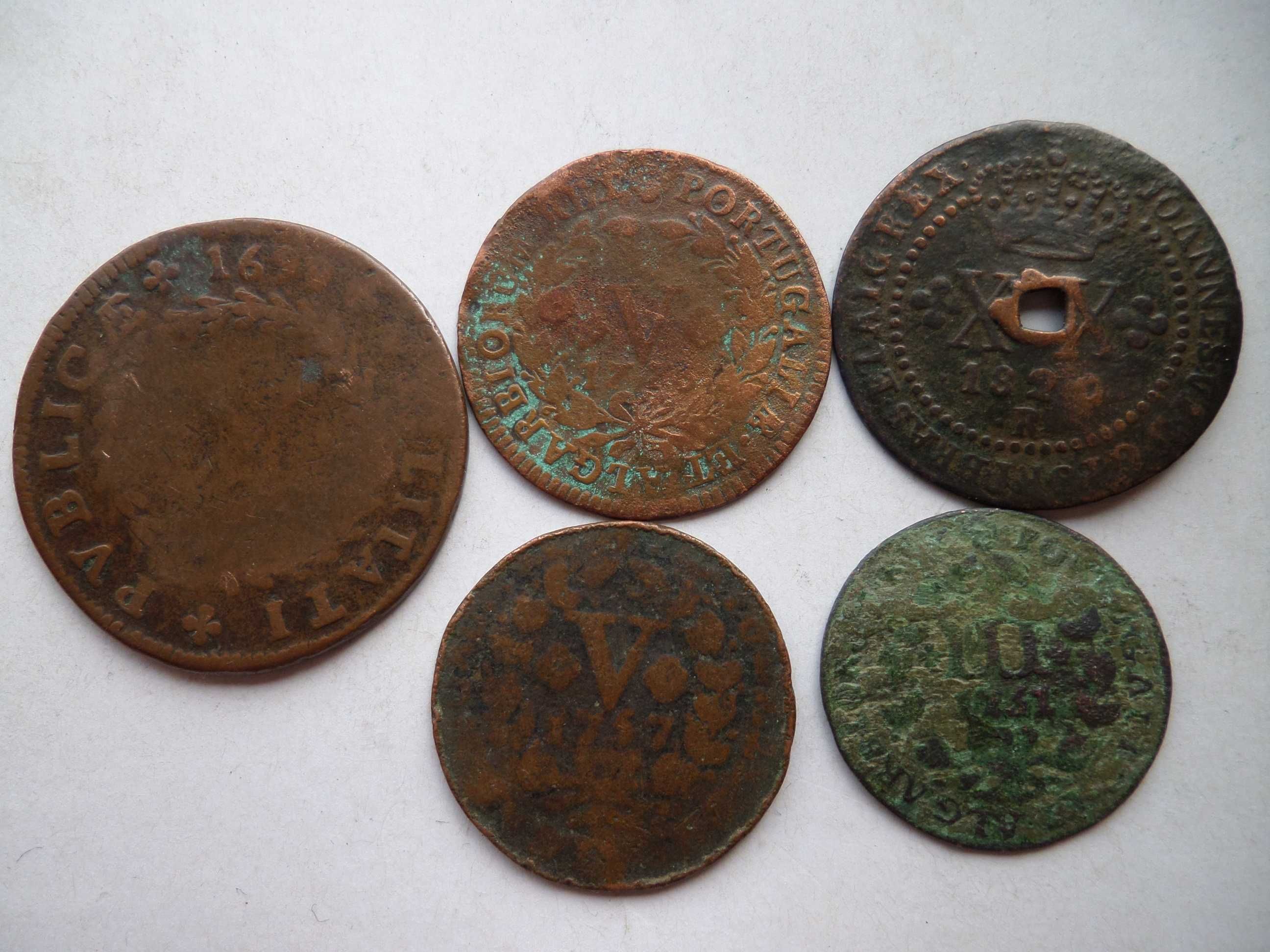 5 moedas da Monarquia Portuguesa  (Reis) Século XVIII e XIX