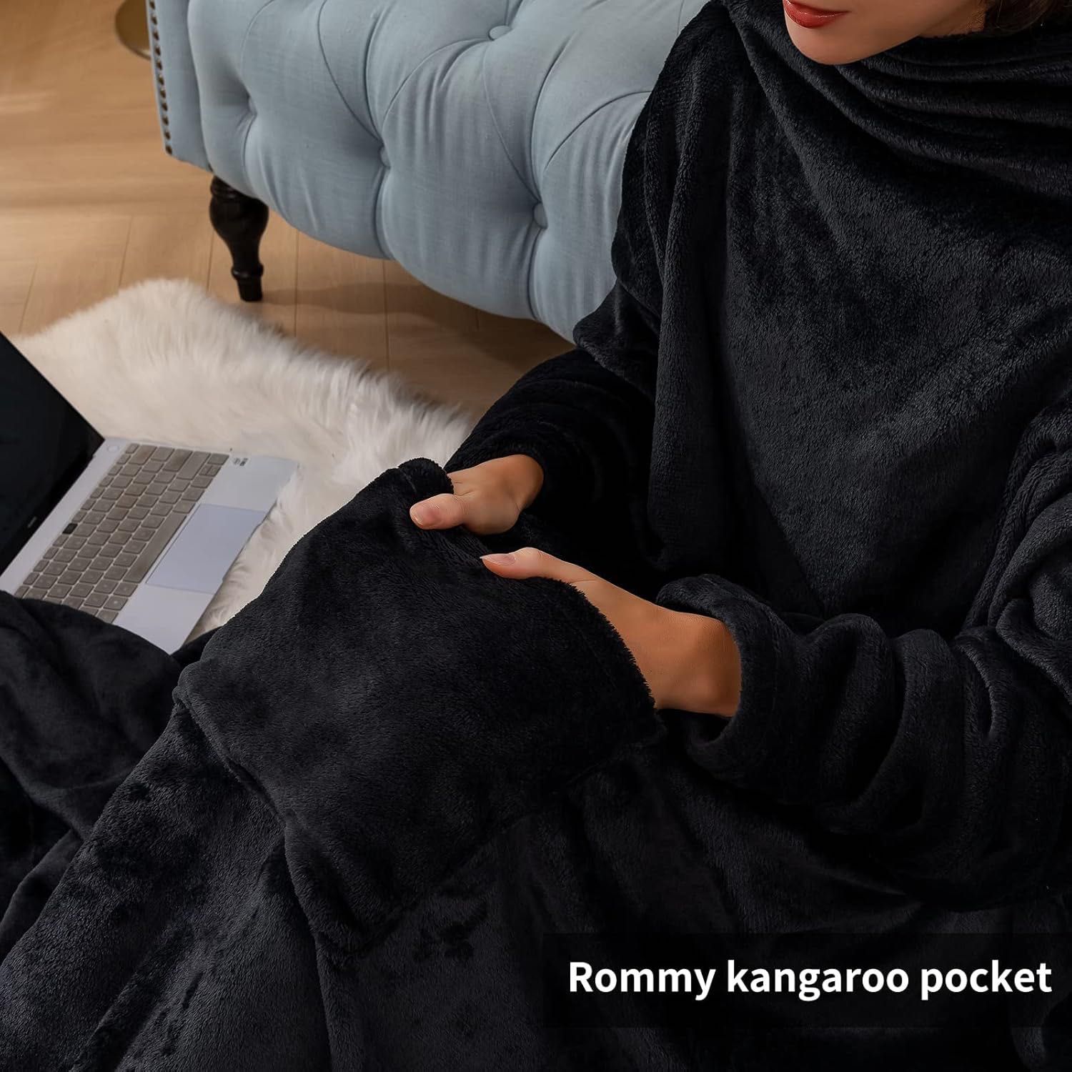 Aisbo bluza, kocyki bluza, koc z rękawami i wycięciem na głowę