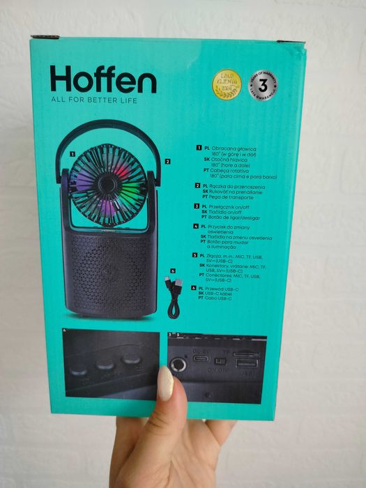 Wentylator z głośnikiem i podświetleniem RGB 8W Hoffen