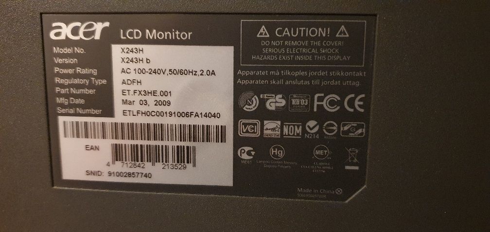 Monitor Acer 24 cale