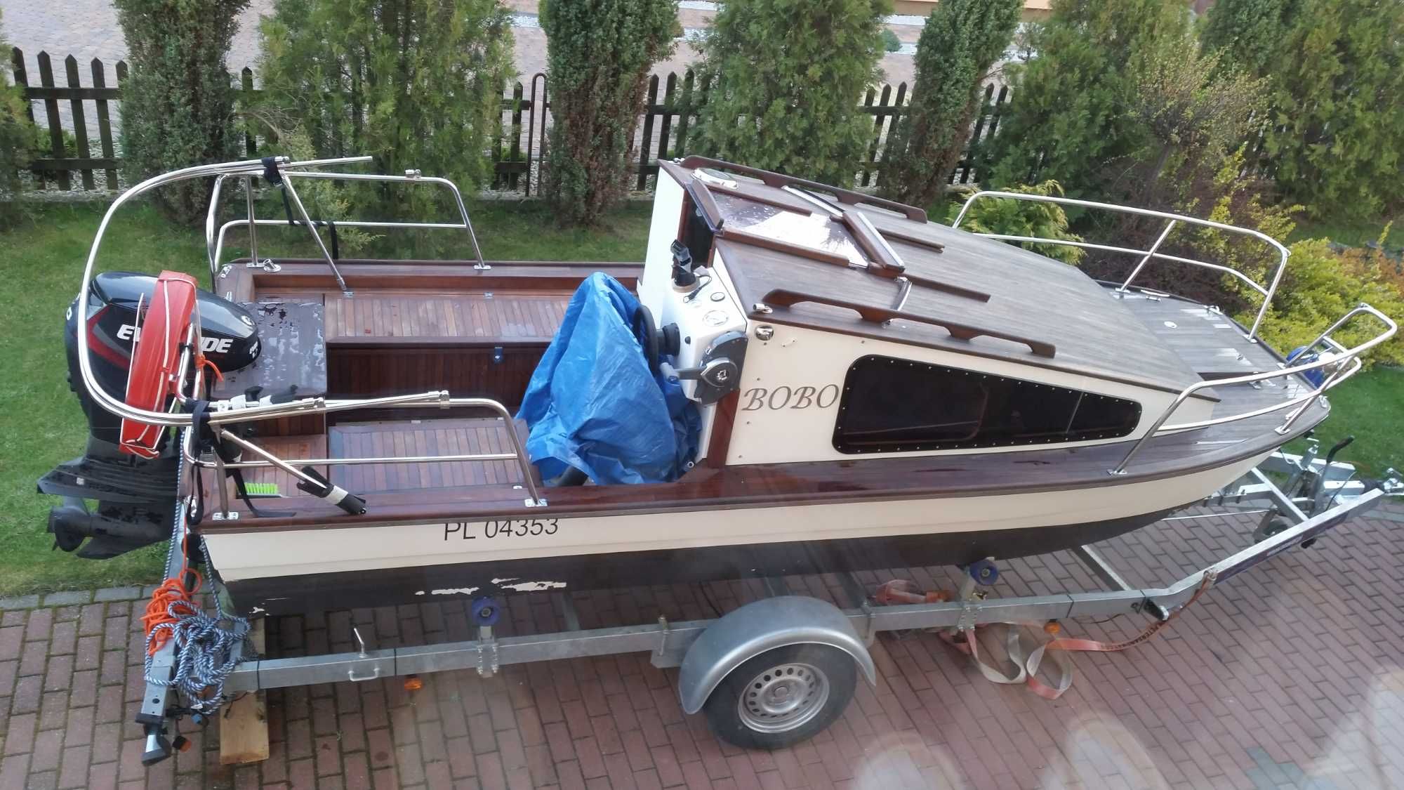 Łódź motorowa + przyczepka silnik Evinrude 40