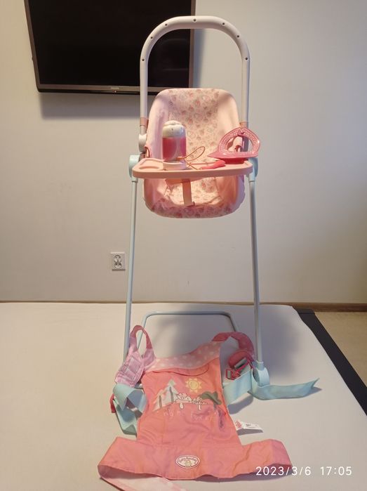 Akcesoria dla lalki baby Annabelle krzesełko huśtawka nosidełko