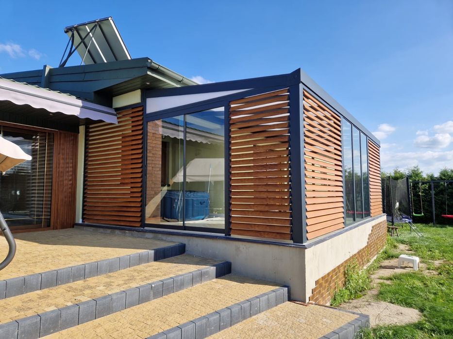 Zadaszenie zabudowa Tarasu Pergole Lamelowe