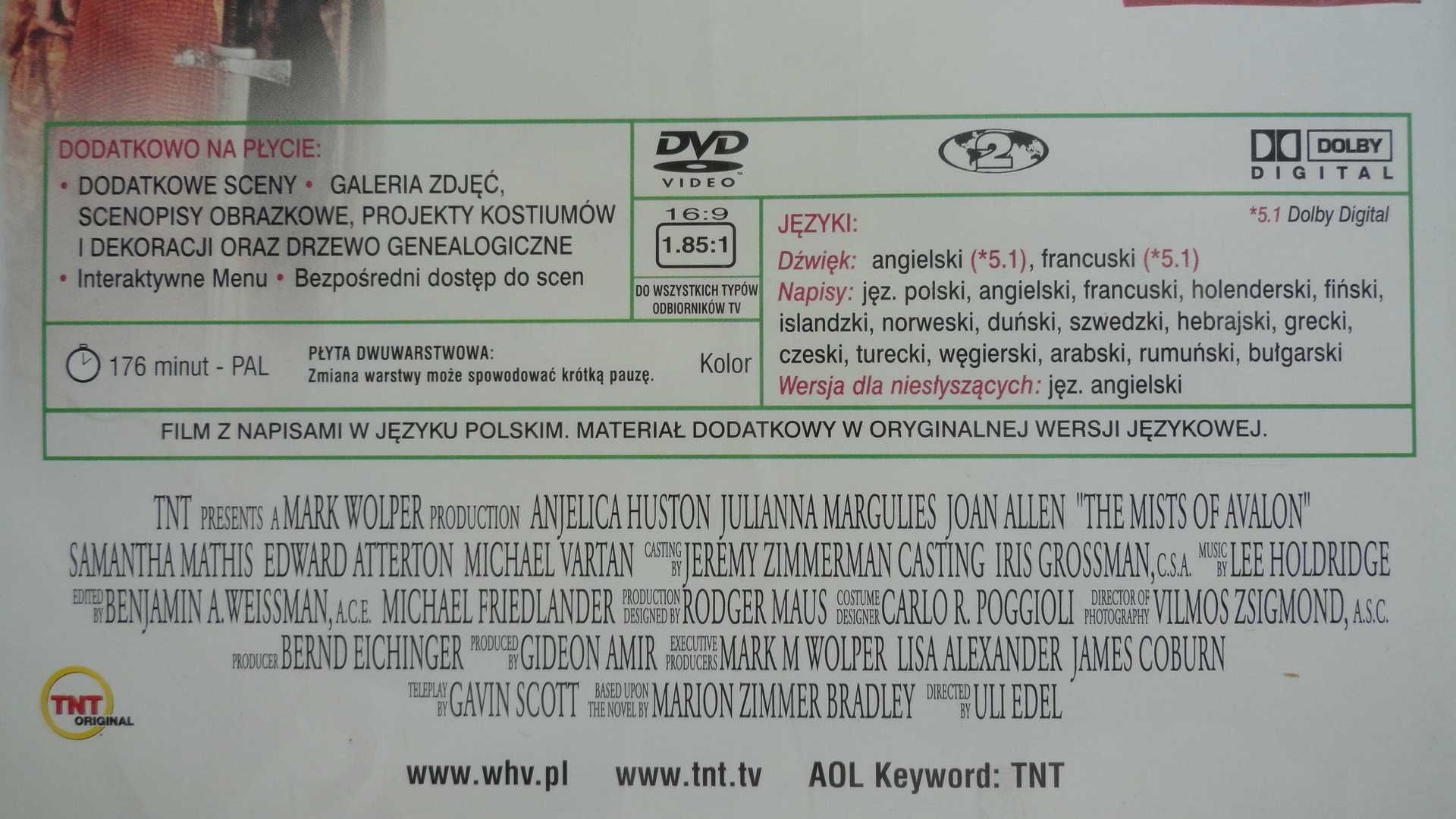 Film: "Mgły Avalonu - The mists of Avalon" DVD, stan idealny