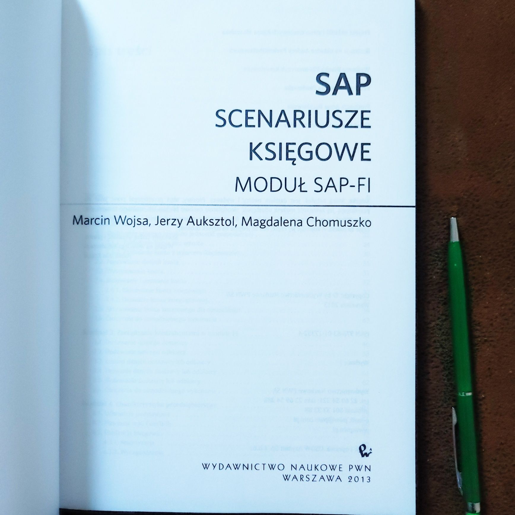 SAP scenariusze księgowe Moduł SAP-FI książka PWN