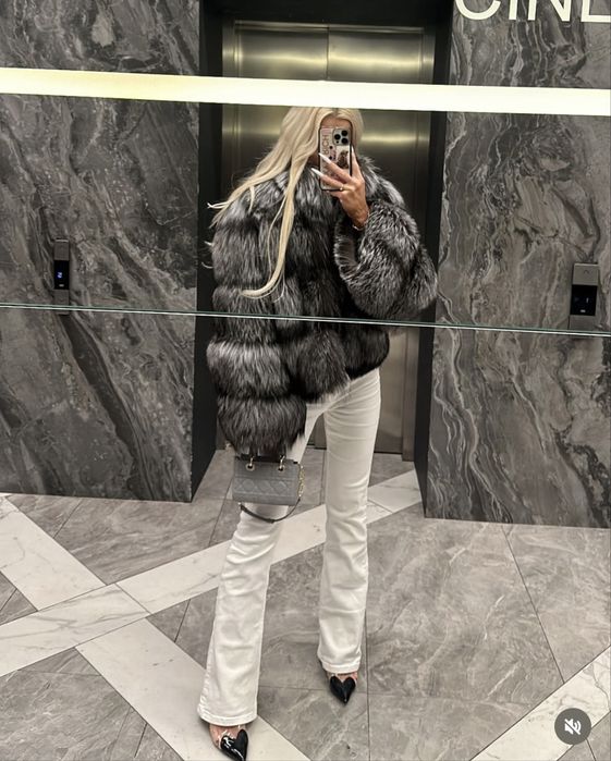 Новая шикарная шуба из чернобурки лиса Manzari s m l