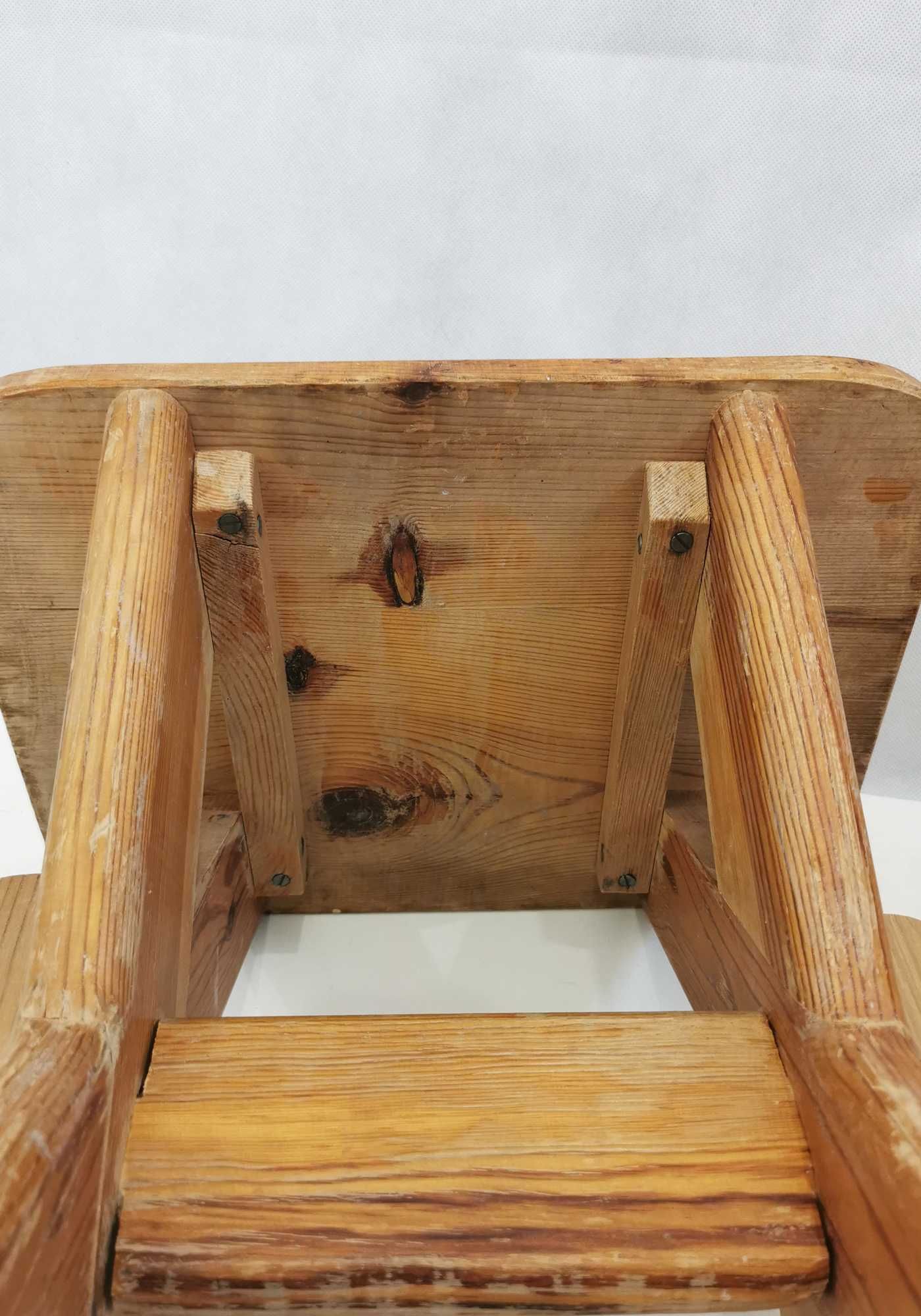 Cena za dwa stołki Stołek drewniany Cepelia PRL Loft Design taboret