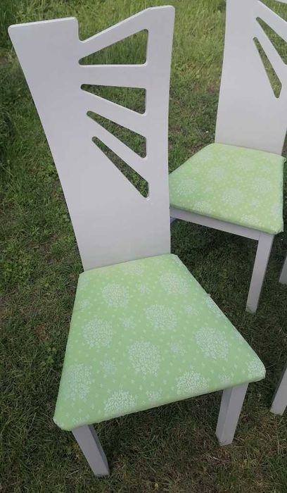 Krzesło, krzesła drewniane bukowe MEWA białe lakierowane 4 sztuki