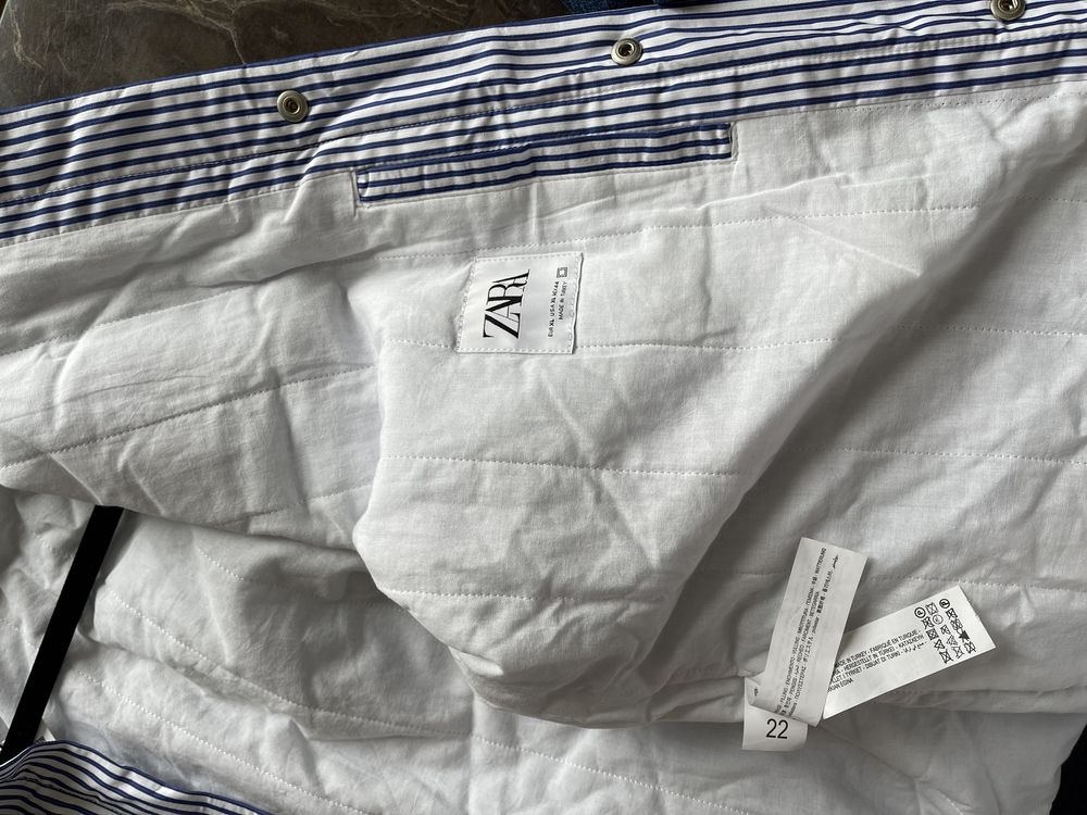Мужская рубашка в полоску zara с подкладкой р.xl