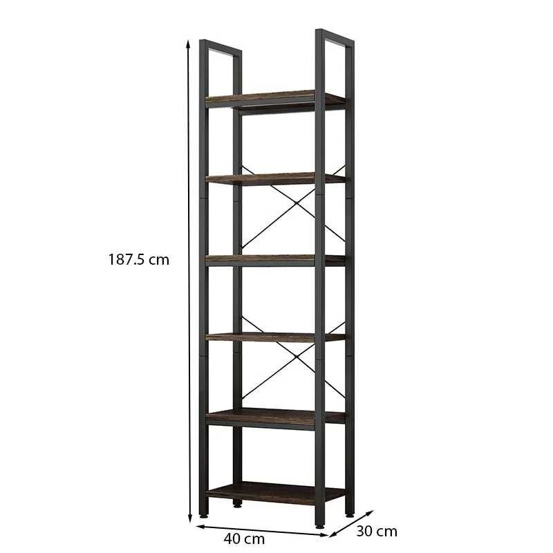 Regal Na Książki Biblioteczka Wąski Wysoki Słupek Loft Industrialny